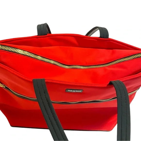 Rare The M Bag NYC Red Tote Zip Carryall Techwear Red Nylon Utility Travel Bag - Picture 6 of 16